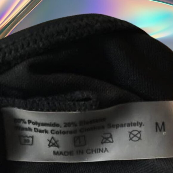 Black Cutout One-Piece Swimsuit with Tie Front & Gold Detail – Size Medium - Picture 8 of 10